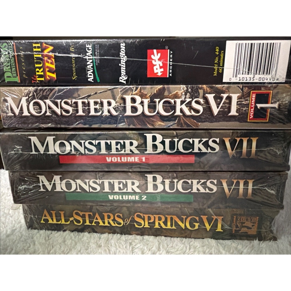 5 Deer Hunting VHS Tapes Lot Monster Bucks VI VII Vol 1/2 All Star Spring VI New